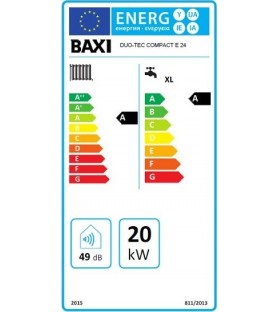 Επιτοίχιος Λέβητας Αερίου Συμπύκνωσης Baxi Duo-Tec Compact E 24GA με Καμινάδα