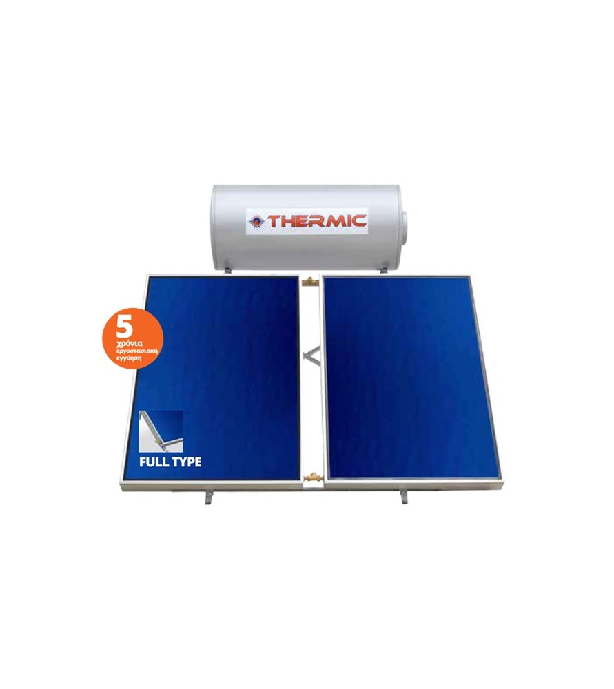 Thermic ct gl 200 lt glass τριπλής με 2 επιλεκτικoύς συλλέκτες 4,00m² ταράτσας