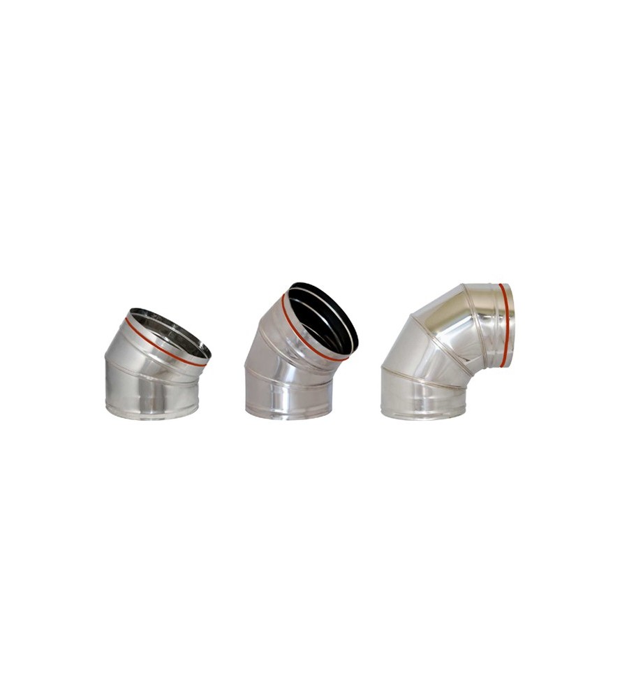 Technometal γωνία καμινάδας 45° μονού τοιχώματος Φ 100