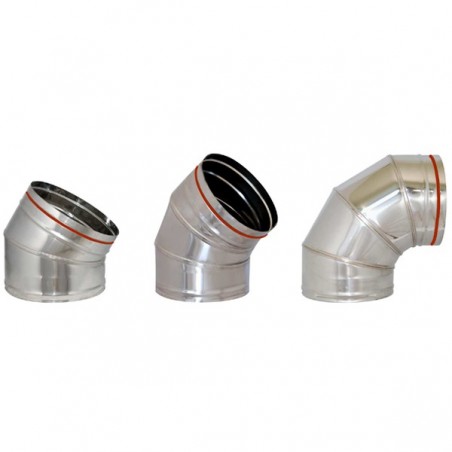 Technometal γωνία καμινάδας 45° μονού τοιχώματος Φ 100