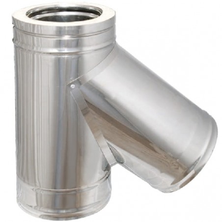 Technometal ημιταφ καμινάδας 135° διπλού τοιχώματος Φ 80/130 με πάχος χάλυβα 0,40mm