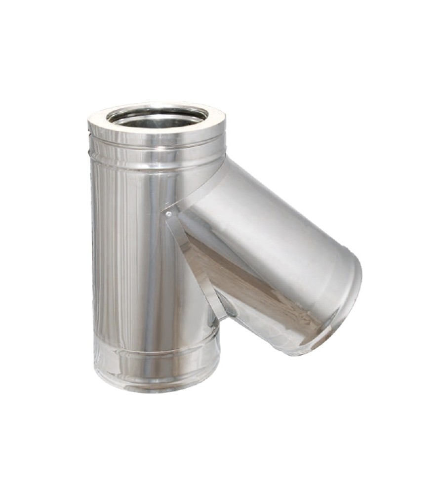 Technometal ημιταφ καμινάδας 135° διπλού τοιχώματος Φ 130/180 με πάχος χάλυβα 0,40mm
