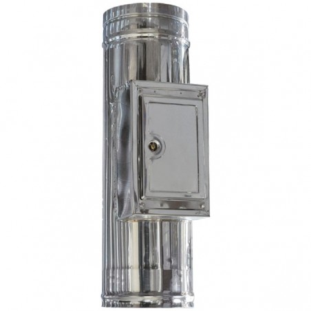 Technometal θυρίδα καθαρισμού καμινάδας μονού τοιχώματος Φ 200 με πάχος χάλυβα 0.40 mm