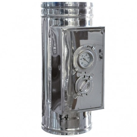 Technometal θυρίδα θερμομέτρησης καμινάδας μονού τοιχώματος Φ 180 με πάχος χάλυβα 0.40 mm