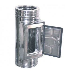 Technometal θυρίδα καθαρισμού καμινάδας διπλού τοιχώματος Φ 130/180 με πάχος χάλυβα 0.40 mm