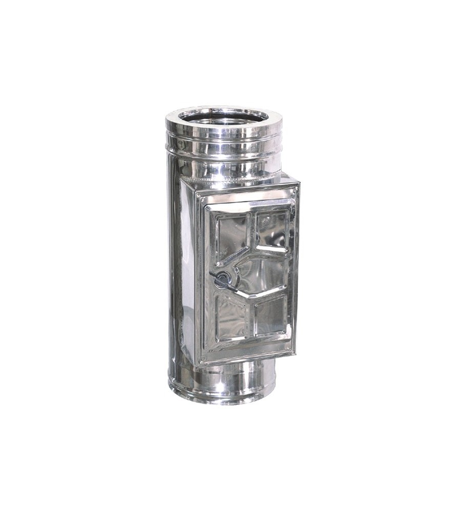 Technometal θυρίδα καθαρισμού καμινάδας διπλού τοιχώματος Φ 150/200 με πάχος χάλυβα 0.40 mm