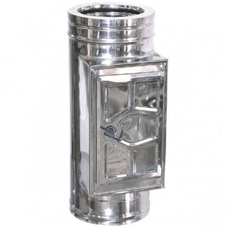 Technometal θυρίδα καθαρισμού καμινάδας διπλού τοιχώματος Φ 250/300 με πάχος χάλυβα 0.40 mm
