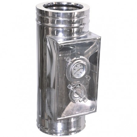 Technometal θυρίδα θερμομέτρησης καμινάδας διπλού τοιχώματος Φ 180/230 με πάχος χάλυβα 0.40 mm