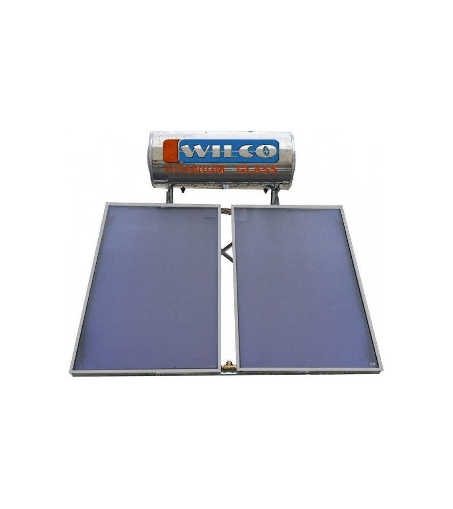 Ηλιακός WILCO 300 Lt Glass Διπλής Ενέργειας Με 2 Επιλεκτικούς Συλλέκτες 5m² (12 Άτοκες Δόσεις)