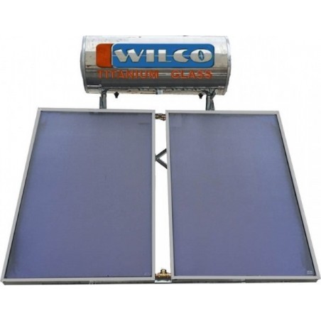 Ηλιακός WILCO 300 Lt Glass Διπλής Ενέργειας Με 2 Επιλεκτικούς Συλλέκτες 5m² (12 Άτοκες Δόσεις)