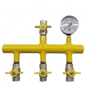 S.I.M.E. 991.16.11.21 Κολεκτέρ διανομής με μανόμετρο χαμηλής πίεσης 3 εξόδων