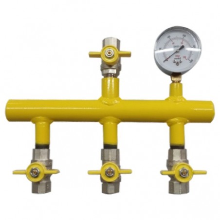 S.I.M.E. 991.16.11.22 Κολεκτέρ διανομής με μανόμετρο χαμηλής πίεσης 4 εξόδων