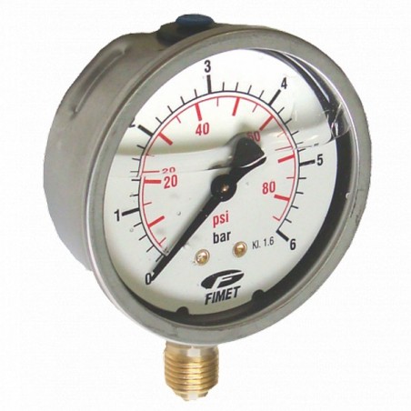 WATTS MG3-INOX Μανόμετρο γλυκερίνης κάθετο (INOX ¼” – Φ 63) 0-10 bar