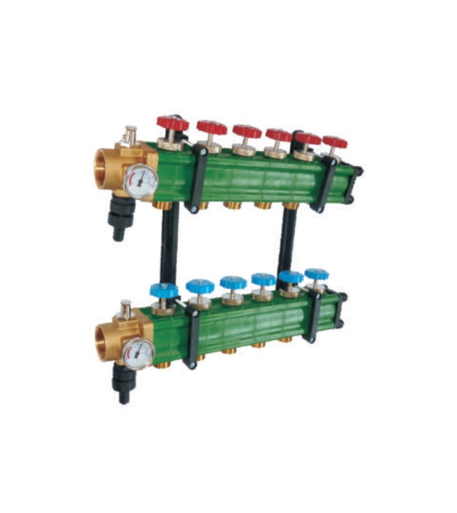 HEIZTECH 55OG00004 Πλαστικοί σταθμοί διανομής ψύξης-θέρμανσης 1 ¼” με 4 εξόδους 3/4”