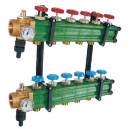 HEIZTECH 55OG00004 Πλαστικοί σταθμοί διανομής ψύξης-θέρμανσης 1 ¼” με 4 εξόδους 3/4”