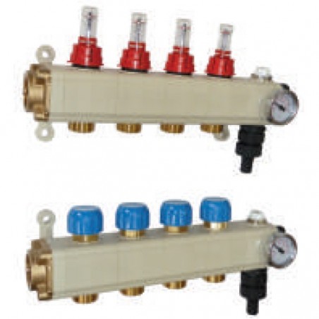 HEIZTECH 55OKUBO00004 Πλαστικοί σταθμοί διανομής ψύξης-θέρμανσης 1” με 4 εξόδους 3/4”