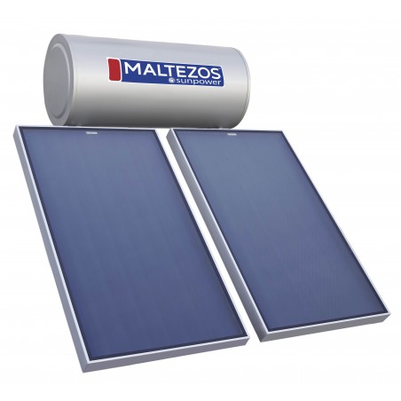 Sunpower (Μαλτέζος) 160 λτ Τριπλής Ενέργειας Εμαγιέ (Glass) 2 X SAC 90 X 150 ( 2 συλλέκτες )