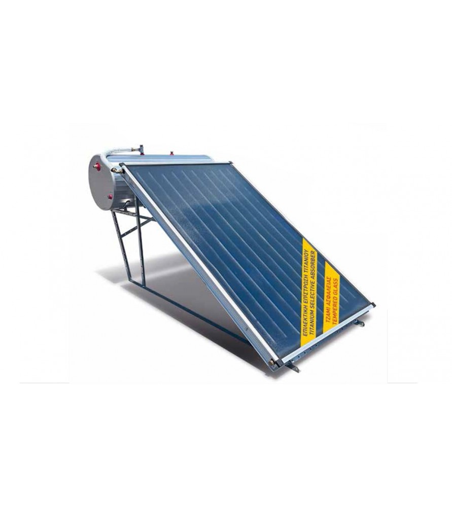 Helioakmi Compact Classic χαμηλού ύψους 300 (lt) glass με συλλεκτική επιφάνεια 4.20 m² τριπλής ενεργείας