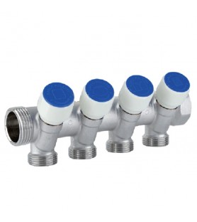 Carlo Poletti C534 Συλλέκτης 4 οπών με βαλβίδες αποκοπής 1” (made in italy)