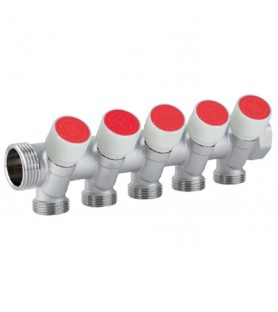 Carlo Poletti C535 Συλλέκτης 5 οπών με βαλβίδες αποκοπής 1” (made in italy)