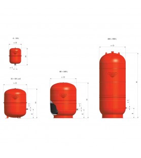 Zilmet 600 lt Κάθετο Δοχείο Διαστολής θέρμανσης με βάση - σ΄ύνδεση 1''