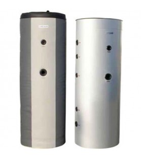 Cosmosolar δοχείο αδρανείας με ανοξείδωτη σερπαντίνα για ζεστό νερό χρήσης με δύο εναλλάκτες COS-1-DA 1000 INOX (882 lt)